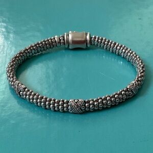 LAGOS Caviar Lux Three Diamond X Station bracelet. Sterling silver (925).